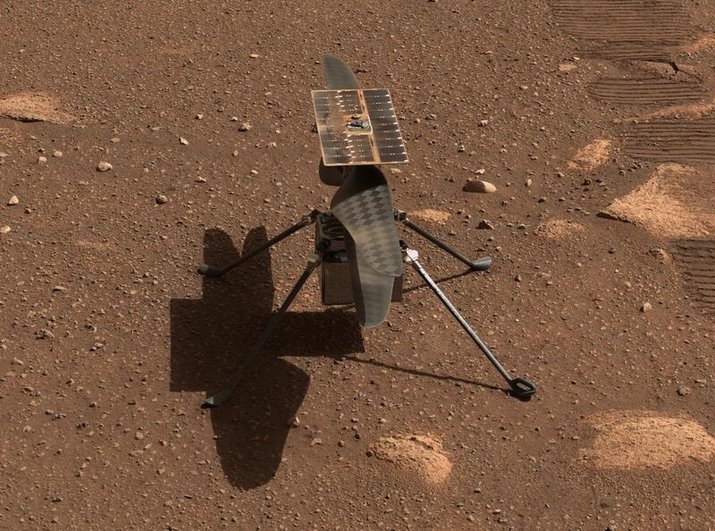 Il done Ingenuity su Marte (NASA/JPL-Caltech/ASU)