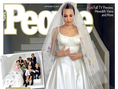 Angelina Jolie in abito da sposa