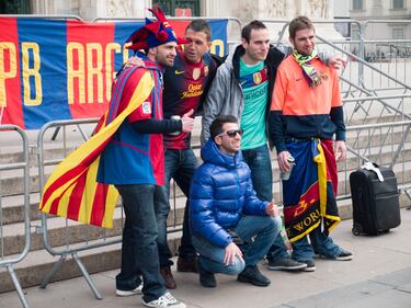 Tifo blaugrana in Piazza Duomo 14