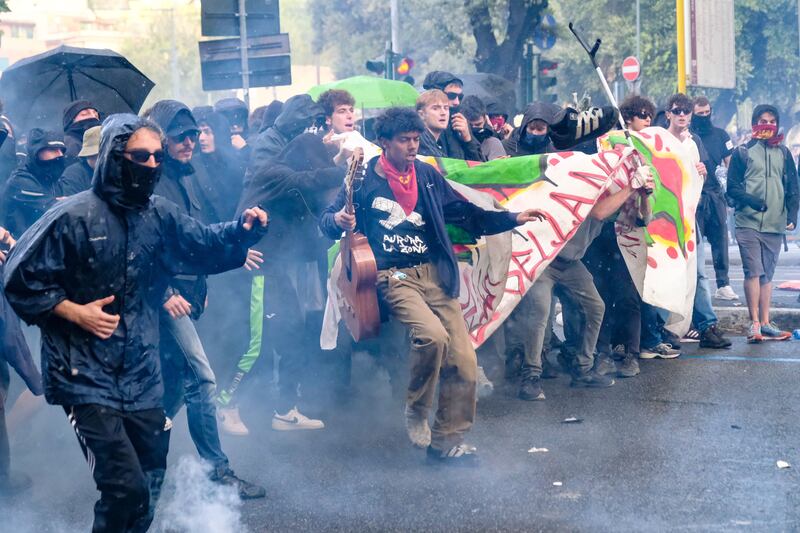 Scontri a Roma alla manifestazione pro Palestina 6