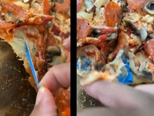Un guanto di lattice nella pizza: il video choc sui social