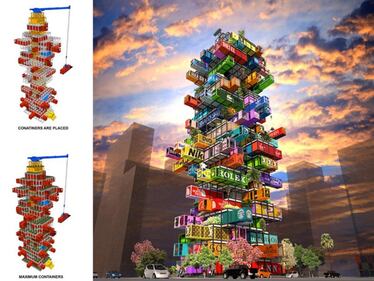 Un palazzo come Tetris, le case sono container 5