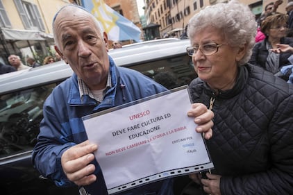 Roma, protesta davanti alla sede dell'Unesco 9