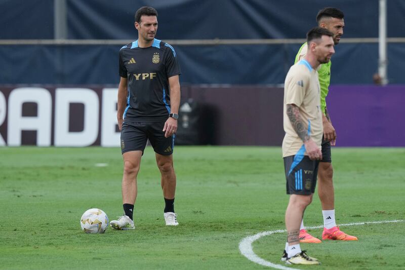 Scaloni allenamento Argentina