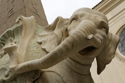Roma, danneggiato l'Elefantino del Bernini 8