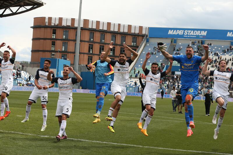 Lecce celebrazione Sassuolo Lecce