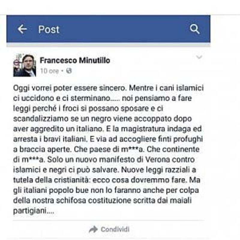 post facebook leggi razzali