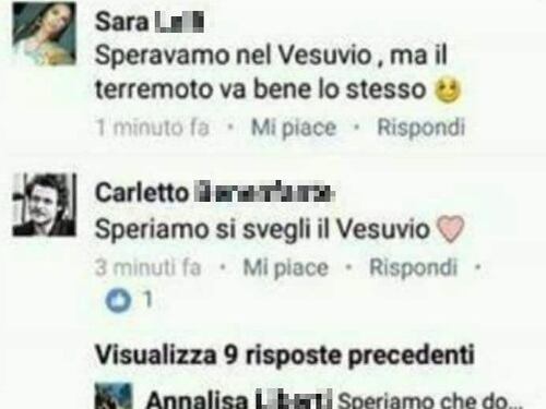 Ischia, post razzisti contro le vittime: "Speravamo nel Vesuvio, ma va bene il terremoto"