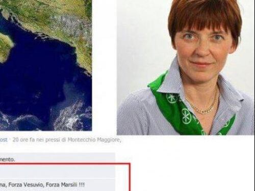 Scrisse "Forza Vesuvio" su Facebook: è accusata di odio razziale