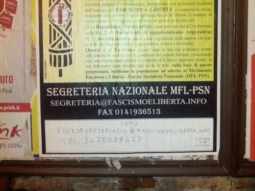 "È tornato il partito fascista". Polemica per il manifesto