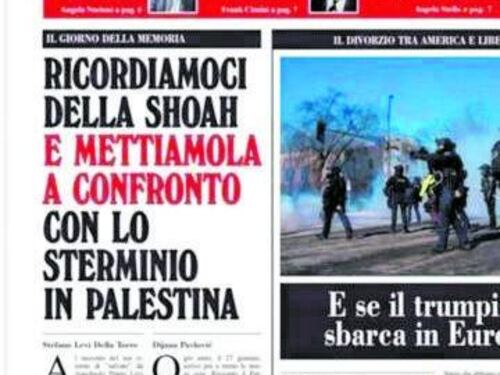 "L'Unità" non sta bene: quell'ignobile paragone tra Shoah e la Striscia