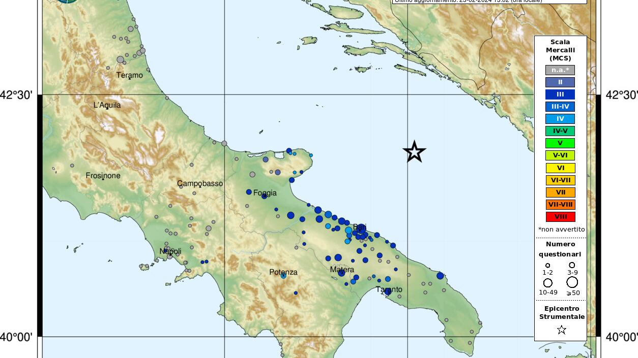 Terremoto a largo della Puglia di magnitudo 4.7: la situazione nell'Adriatico
