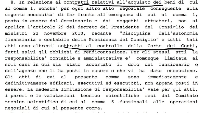art 122 decreto cura italia