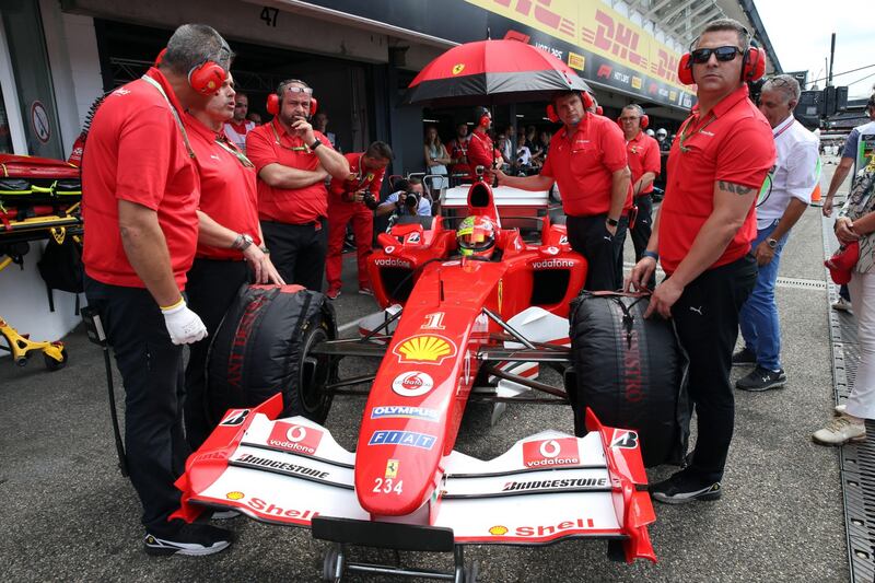 Mick Schumacher sulla Ferrari del papà: le foto più belle 7