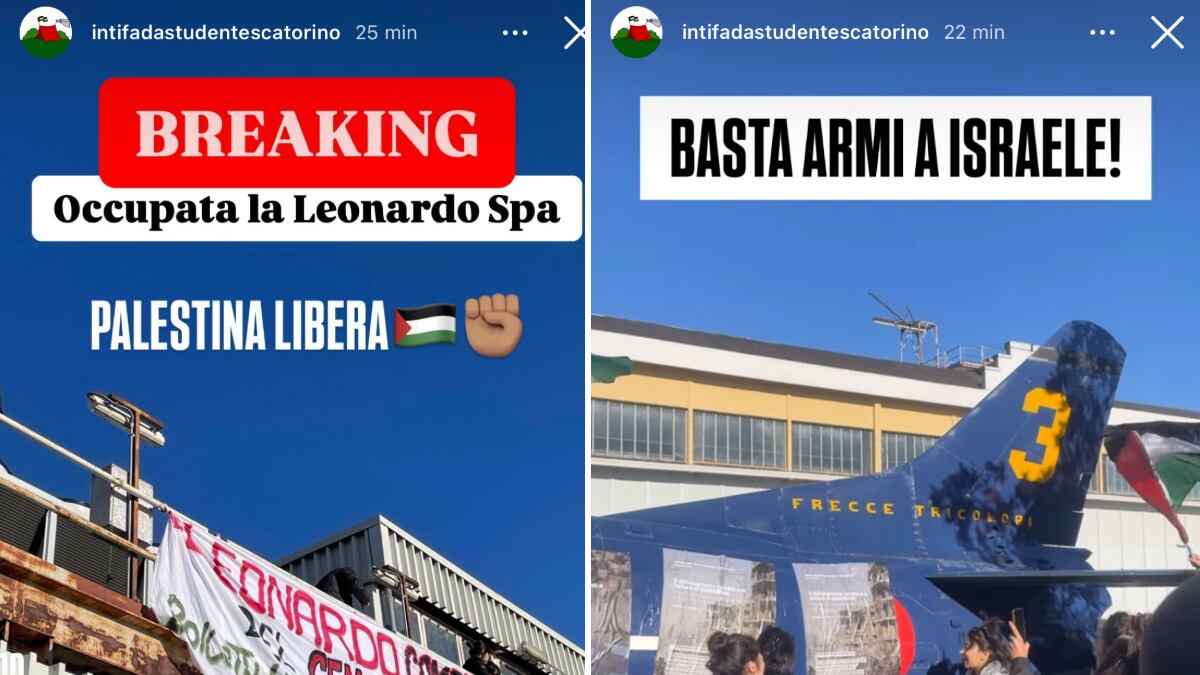 L'intifada studentesca "occupa" Leonardo a Torino: "Fino alla vittoria"