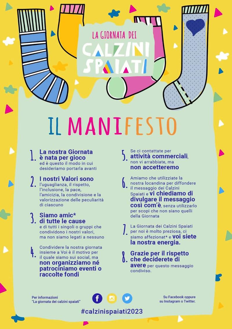 Manifesto Giornata dei Calzini Spaiati