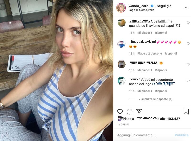 Wanda Nara blastata su Instagram