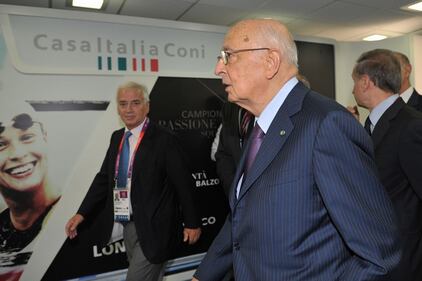 Giorgio Napolitano a Casa Azzurri