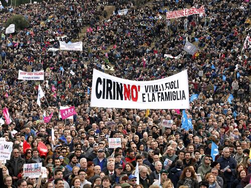 Family Day contro le unioni civili "Respingere il ddl Cirinnà"