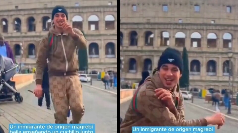 Balla davanti al Colosseo con un coltello in mano, poi carica il video su TikTok, egiziano denunciato