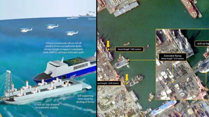 "Adatte a uno sbarco a Taiwan": il mistero delle chiatte costruite dalla Cina