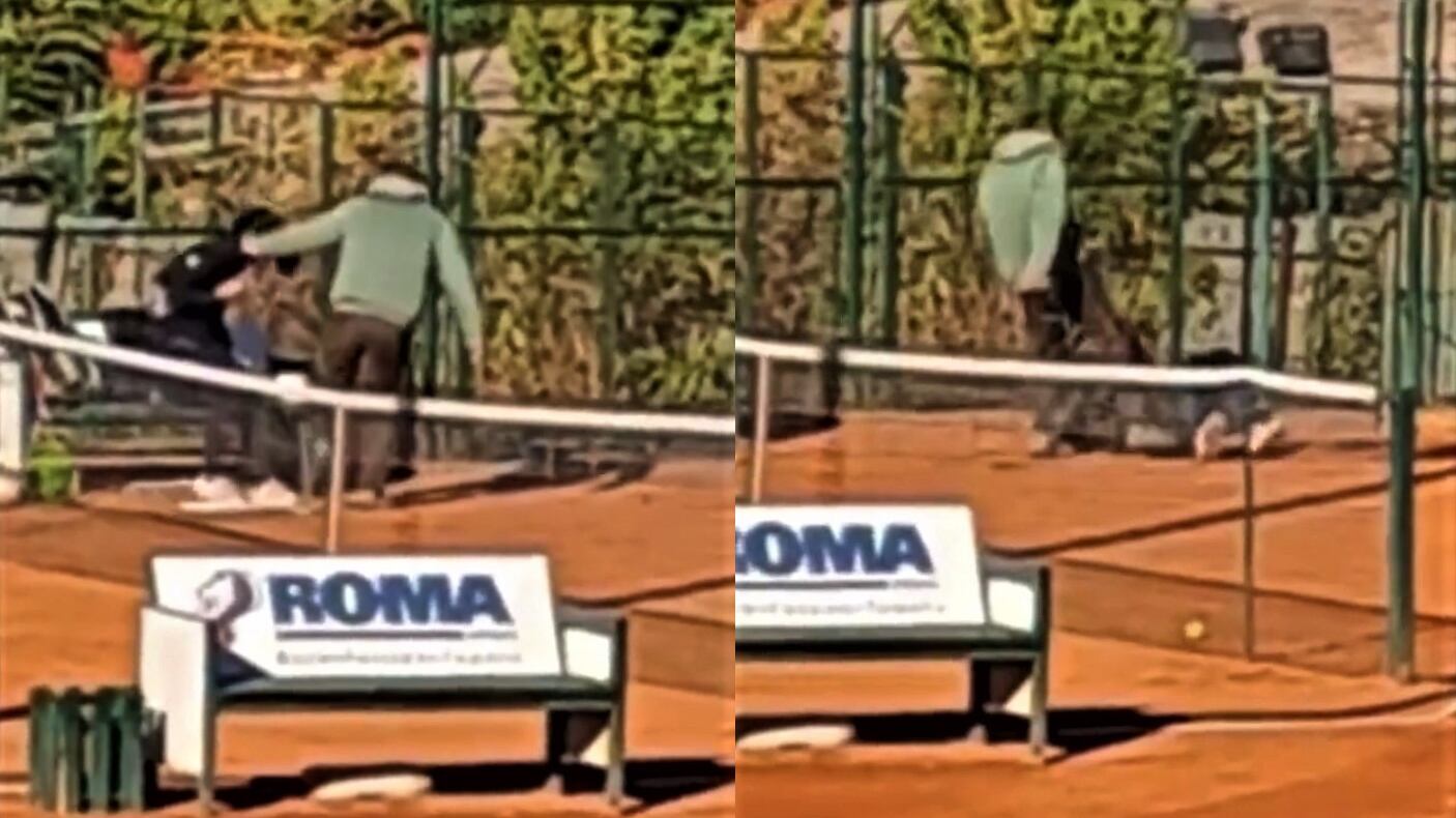 Calci e schiaffi contro la figlia-allieva: le immagini choc del coach di tennis