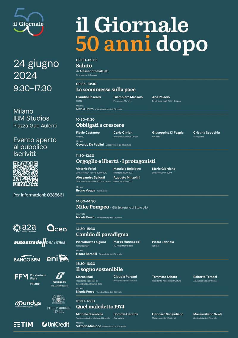 Il programma dell'evento a Milano 