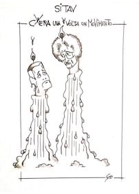 La vignetta del giorno - M5s si scioglie con la Tav 1