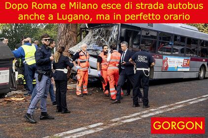 La satira del giorno: bus esce di strada a Lugano 1