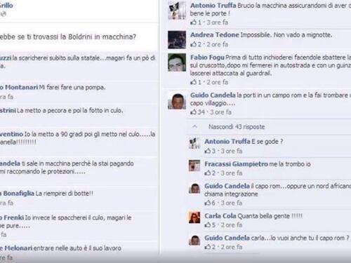 Ecco i commenti osceni contro la Boldrini