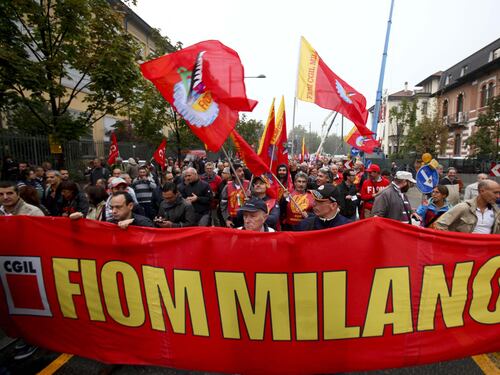 Fiom in piazza a Milano
