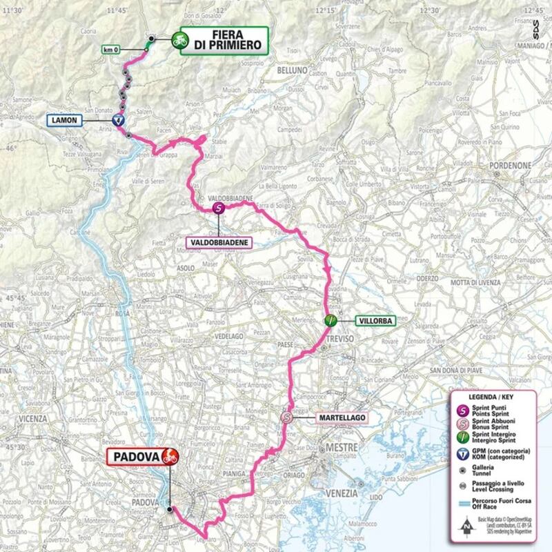 Giro 2024 tappa 18 planimetria