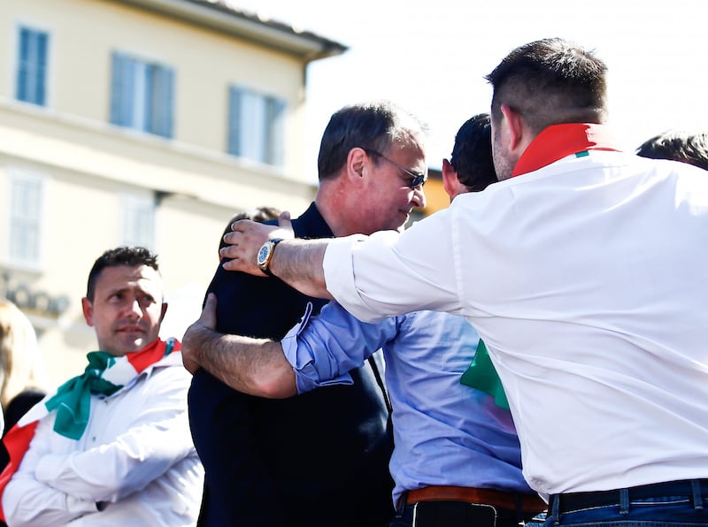 Bergamo, malore per Calderoli durante un comizio 2
