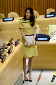 Amal Clooney con il "pancino" all'evento contro l'Isis 21