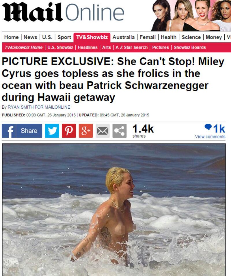 Miley Cyrus nuda sul Daily Mail 6