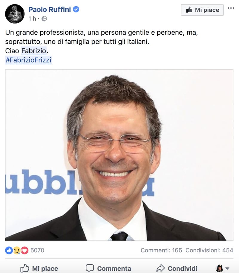 Fabrizio Frizzi, il cordoglio social dei vip 8