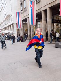 Tifo blaugrana in Piazza Duomo 18