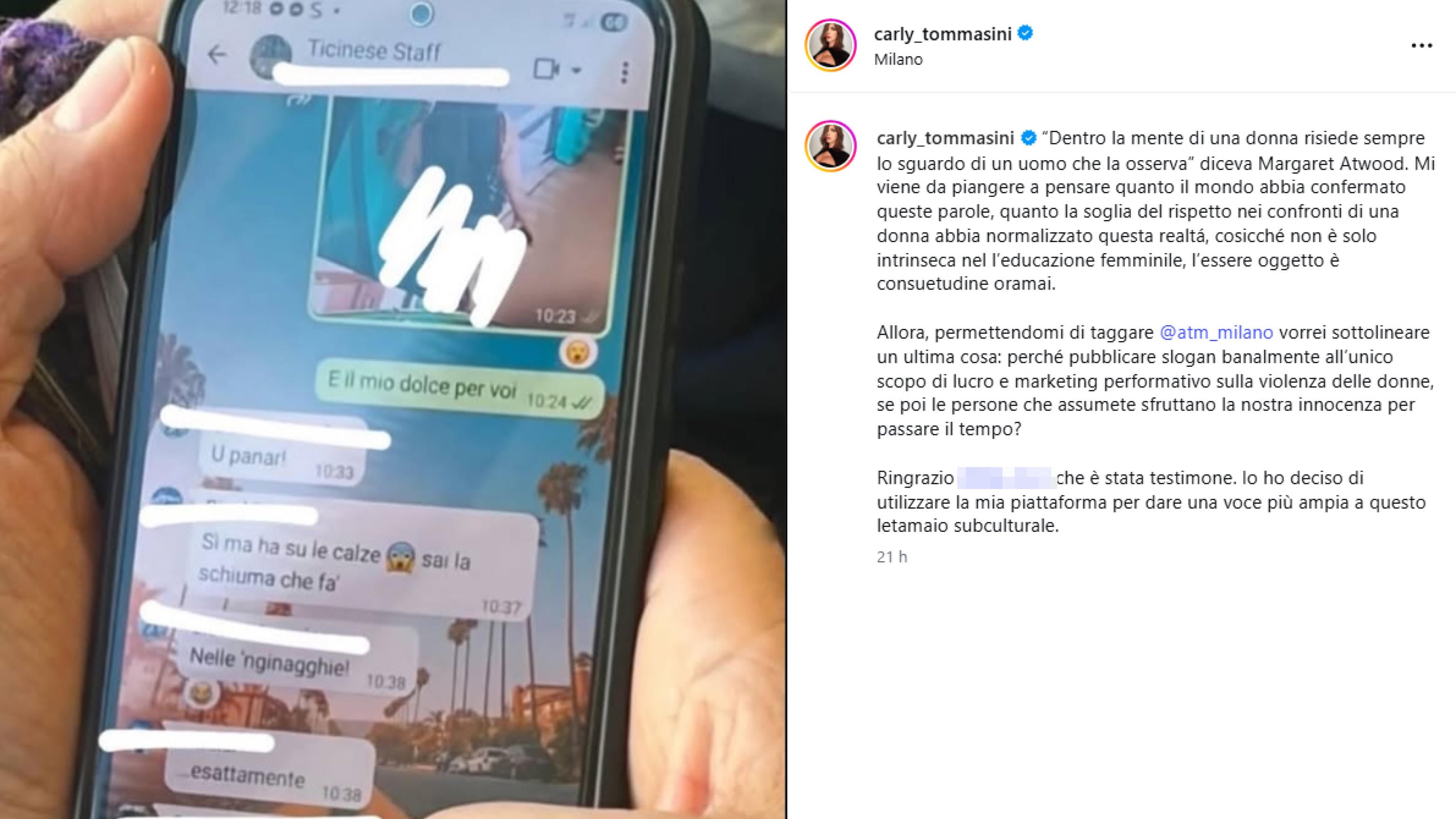 "Ho visto una foto dei glutei di una ragazza...", il racconto della 26enne che ha scoperto la chat sessista dei dipendenti Atm
