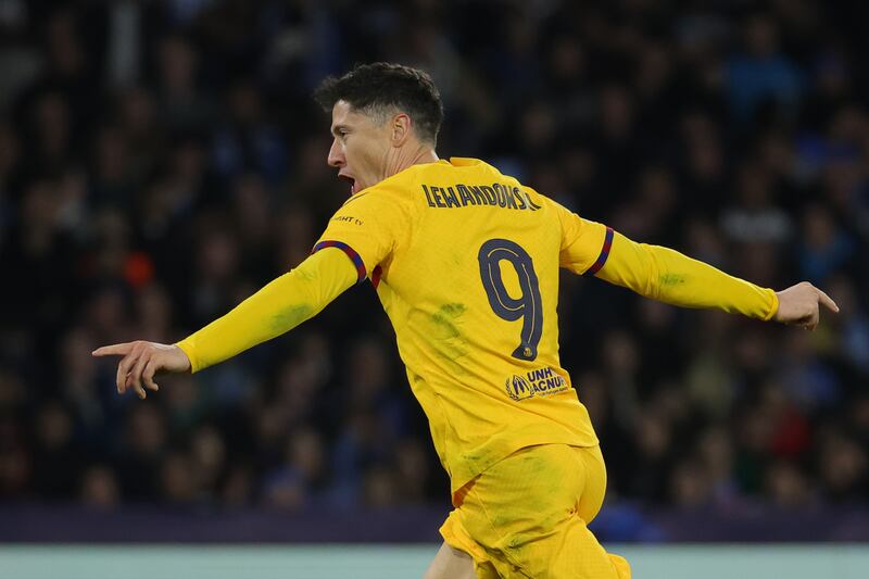 Lewandowski gol Napoli Barcellona