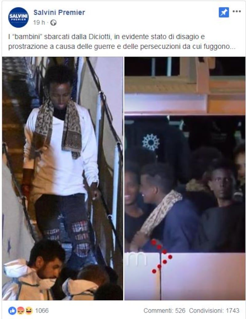 Lo sbarco dei minori dalla Diciotti 5