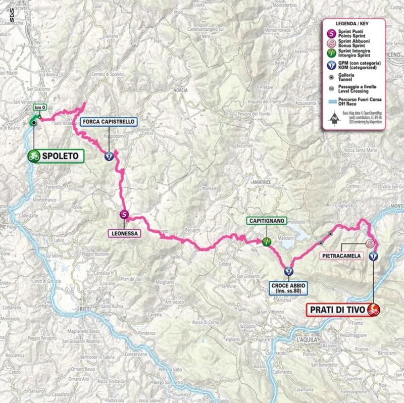Giro 2024 tappa 8 planimetria