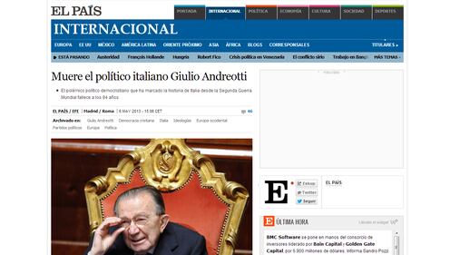 Morte di Andreotti: la stampa estera 1