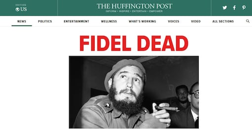 La morte di Castro sui siti di tutto il mondo 15