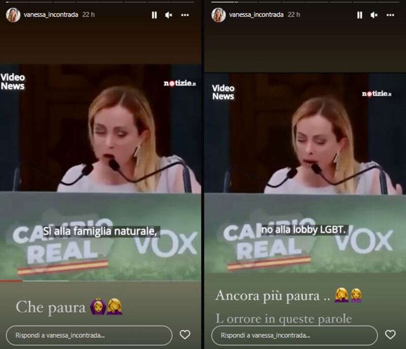 Meloni Incontrada social