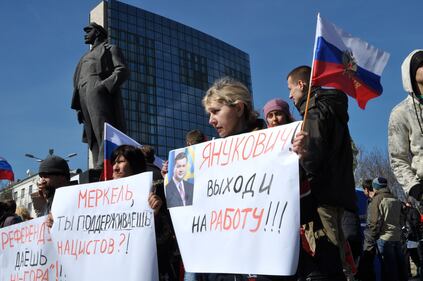 Manifestazione filorussa a Donetsk 5
