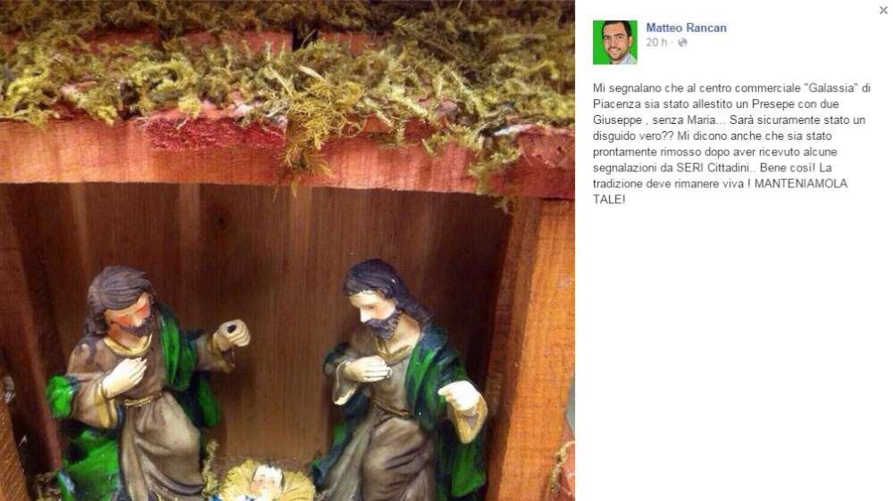 Presepe gay friendly con due San Giuseppe: polemiche a Piacenza