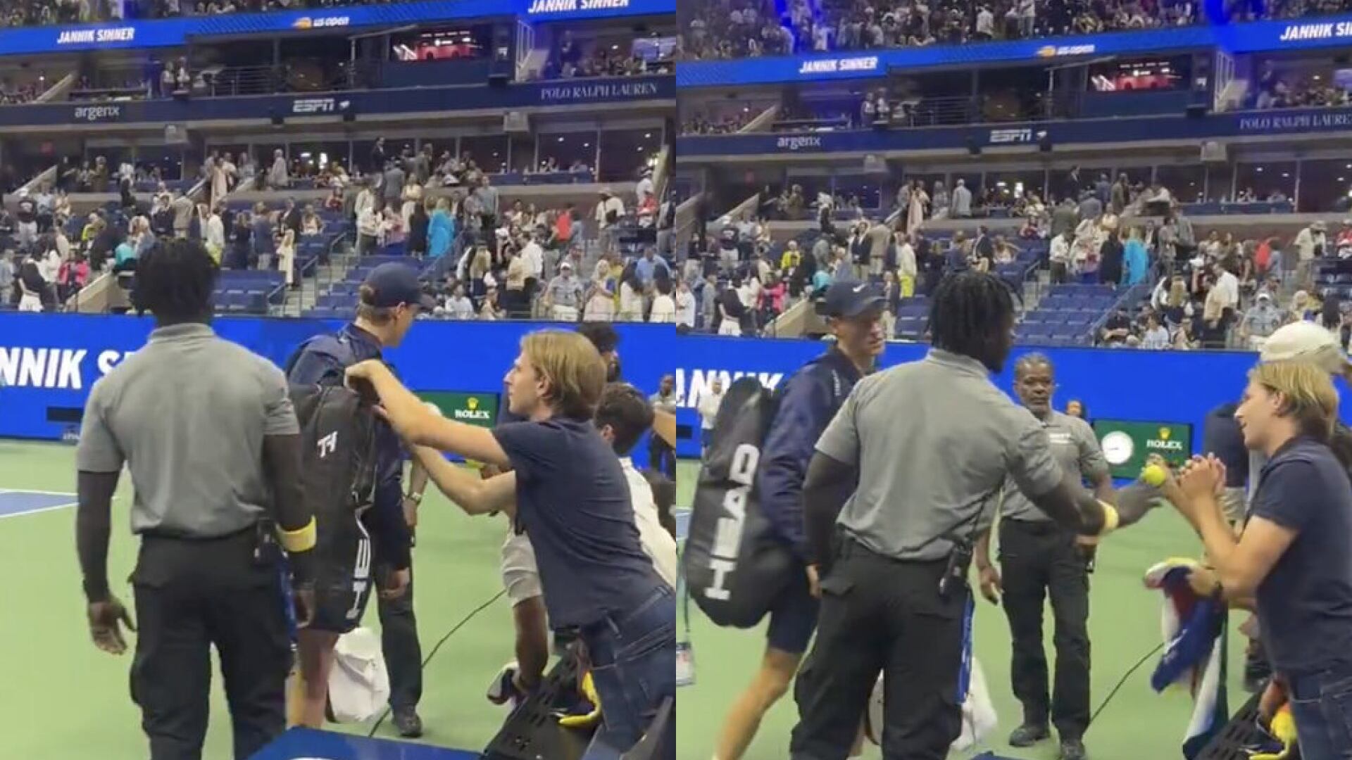 Us Open, tifoso prova a rubare dal borsone di Sinner: cosa è successo