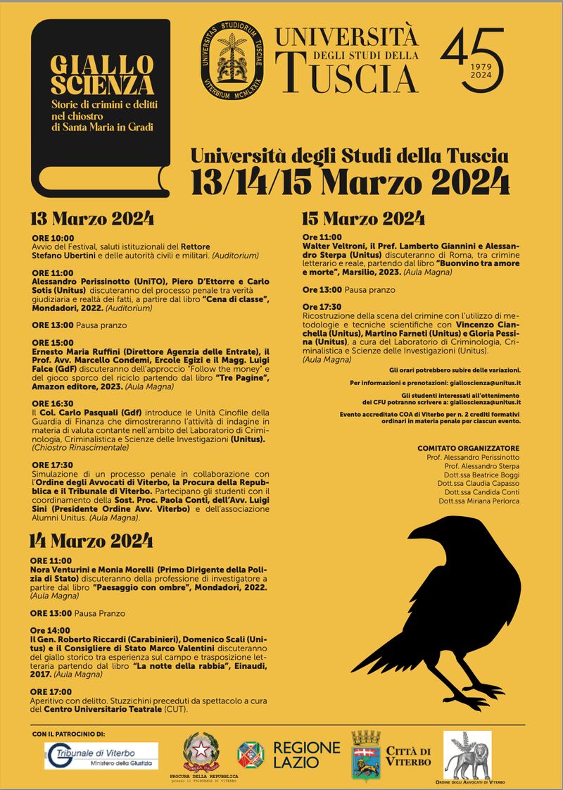 Giallo scienza programma