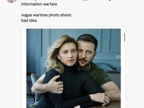 Zelensky e la moglie Olena su Vogue: è polemica