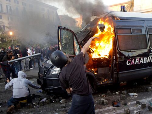Scontri di Roma, liberi due indignados: Ciurleo e Giuliani dovevano scontare 4 e 5 anni